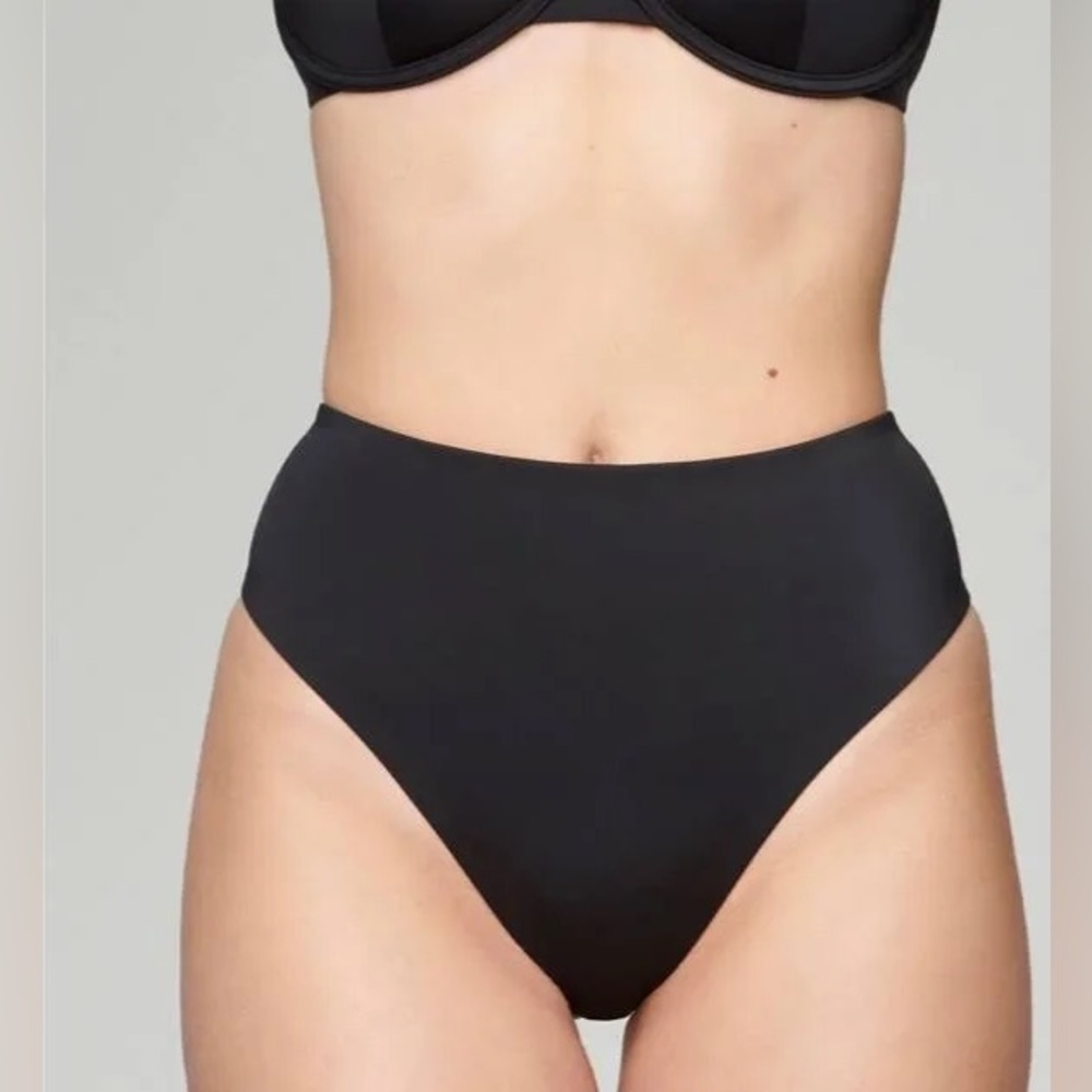 CUUP The Tap High Waist Bikini Swim Bottoms BLACK Sz 4 /L NWT $78